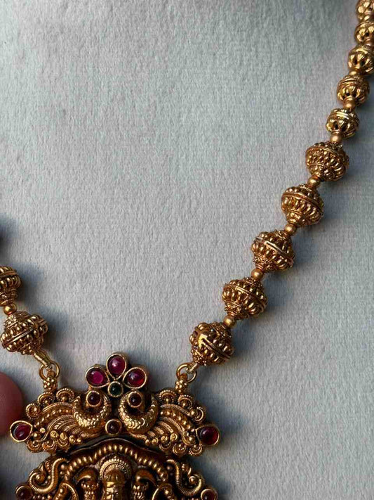 H0013 Matte Finish Chettinad Design Lakshmi Middle Length Haram