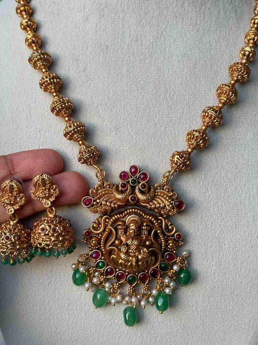 H0013 Matte Finish Chettinad Design Lakshmi Middle Length Haram