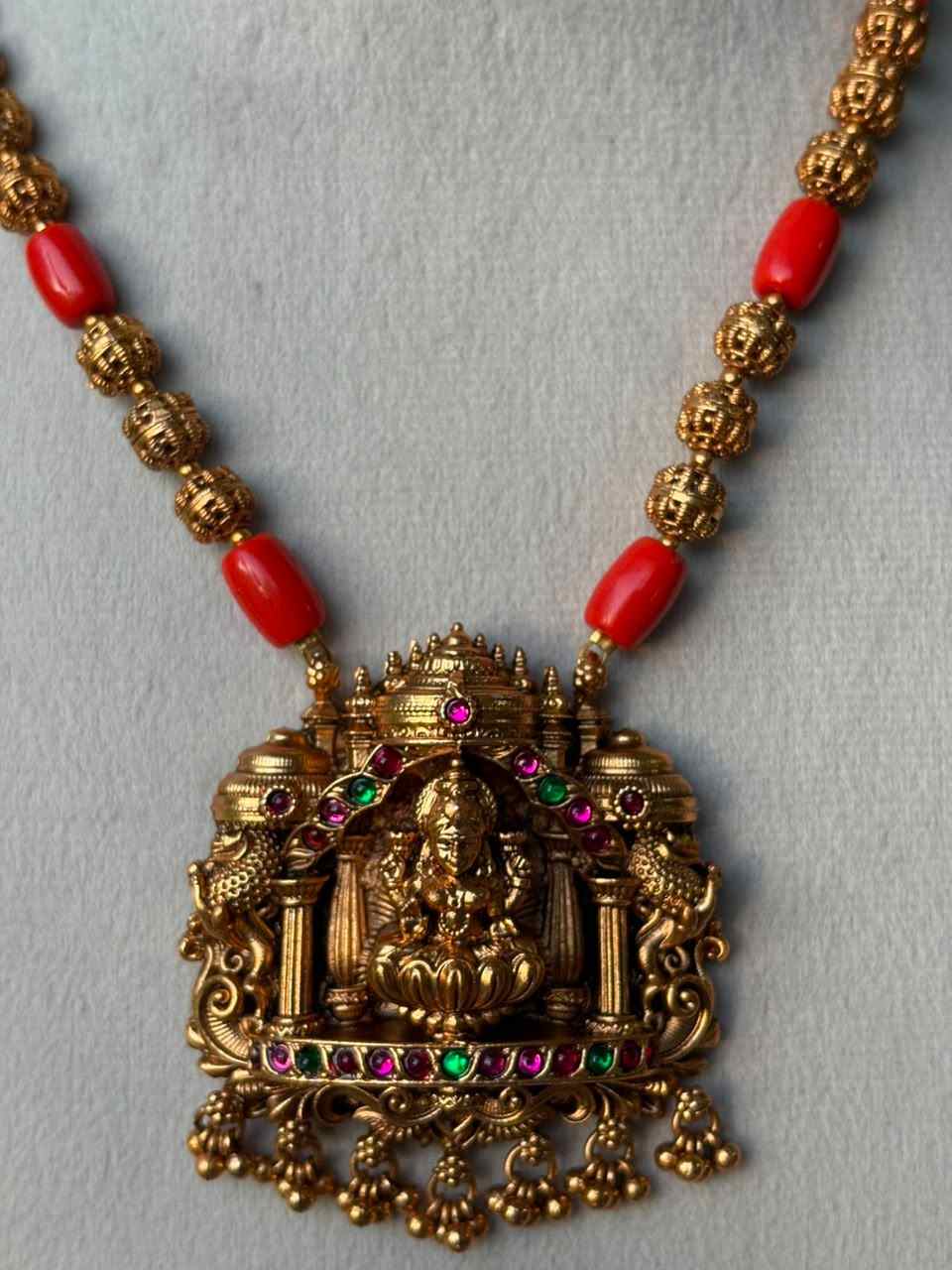 H0012 Chettinad coral Lakshmi Middle Length Haram