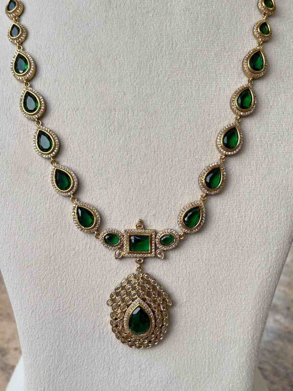 H0064 Jothika Inspired Emerald Stone Haram