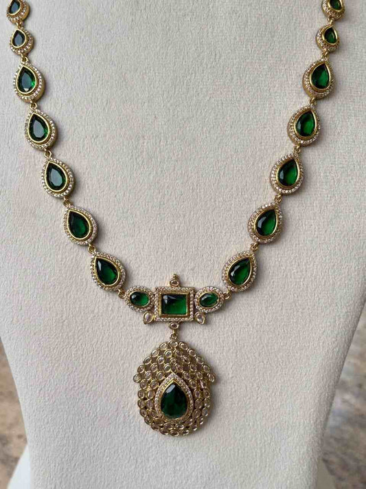 H0064 Jothika Inspired Emerald Stone Haram