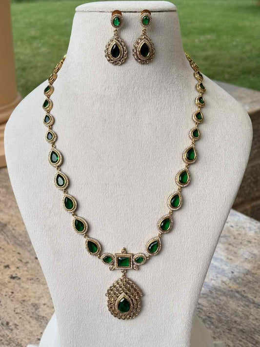 H0064 Jothika Inspired Emerald Stone Haram