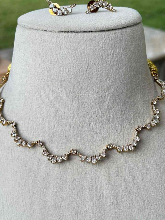 N0172 Premium quality Ad white Stone necklace