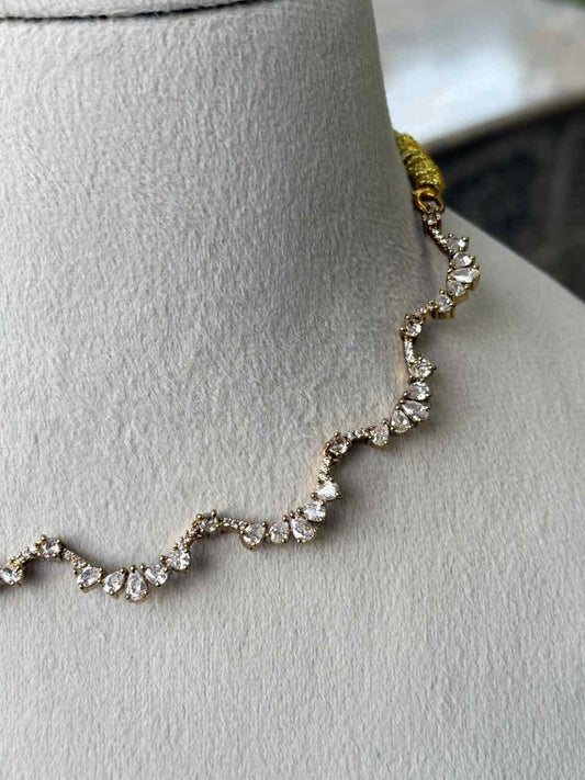 N0172 Premium quality Ad white Stone necklace