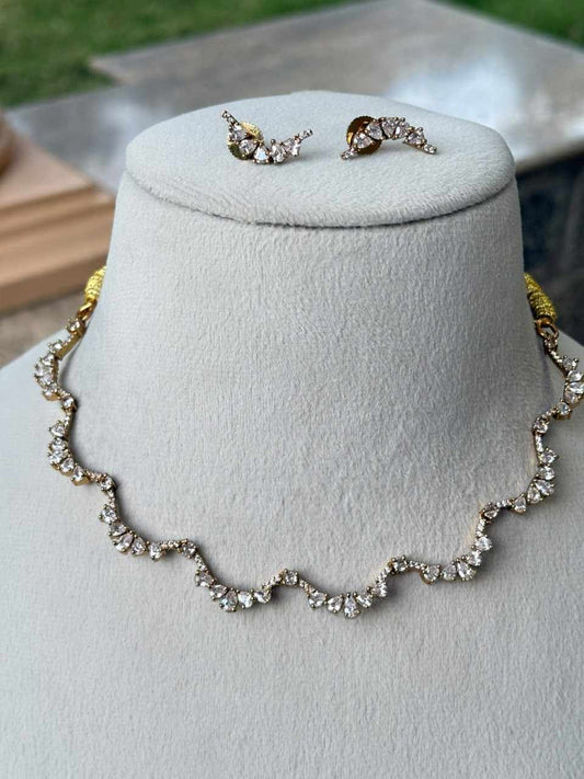 N0172 Premium quality Ad white Stone necklace