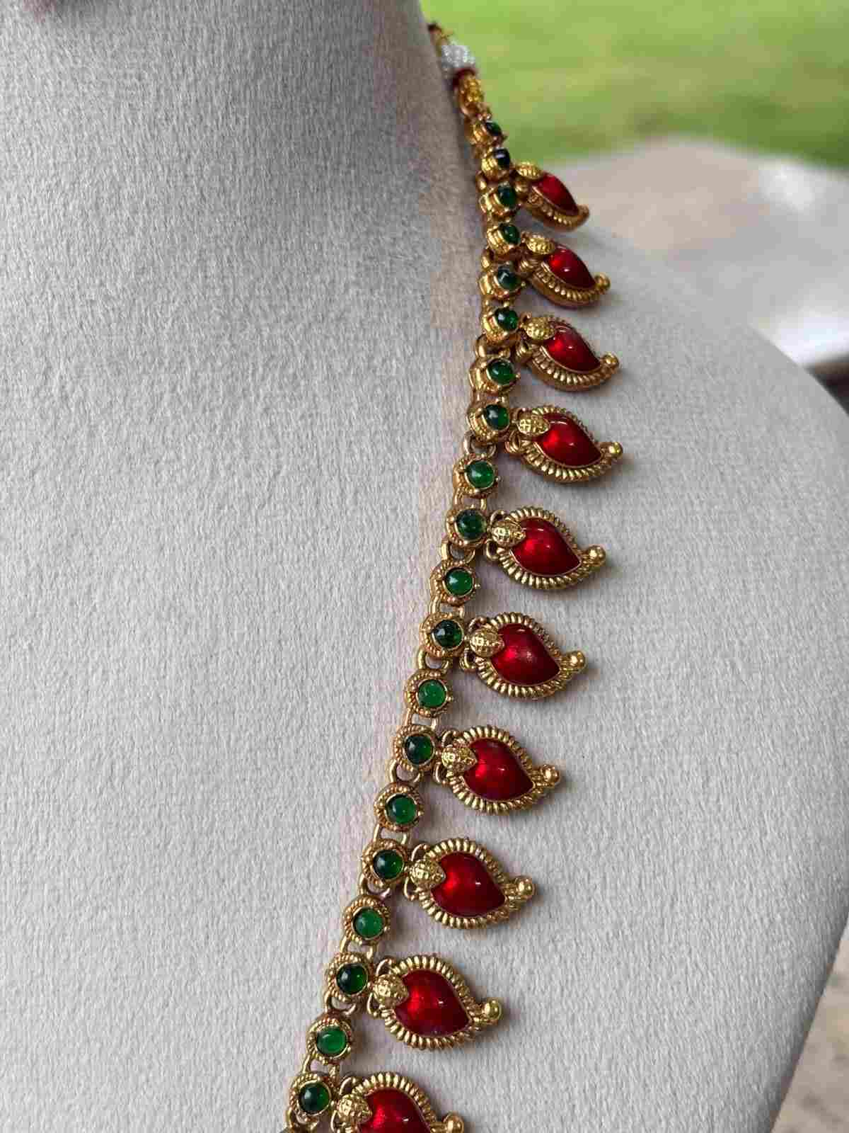 H0065 Premium Look Red Enamel Palaka Manga Haram