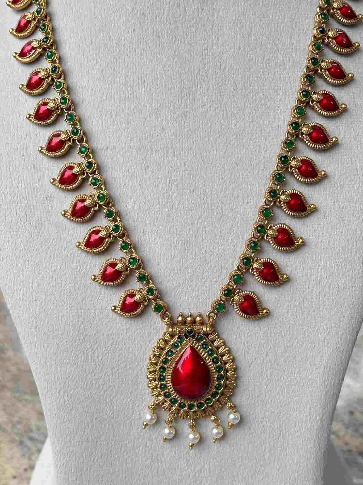 H0065 Premium Look Red Enamel Palaka Manga Haram