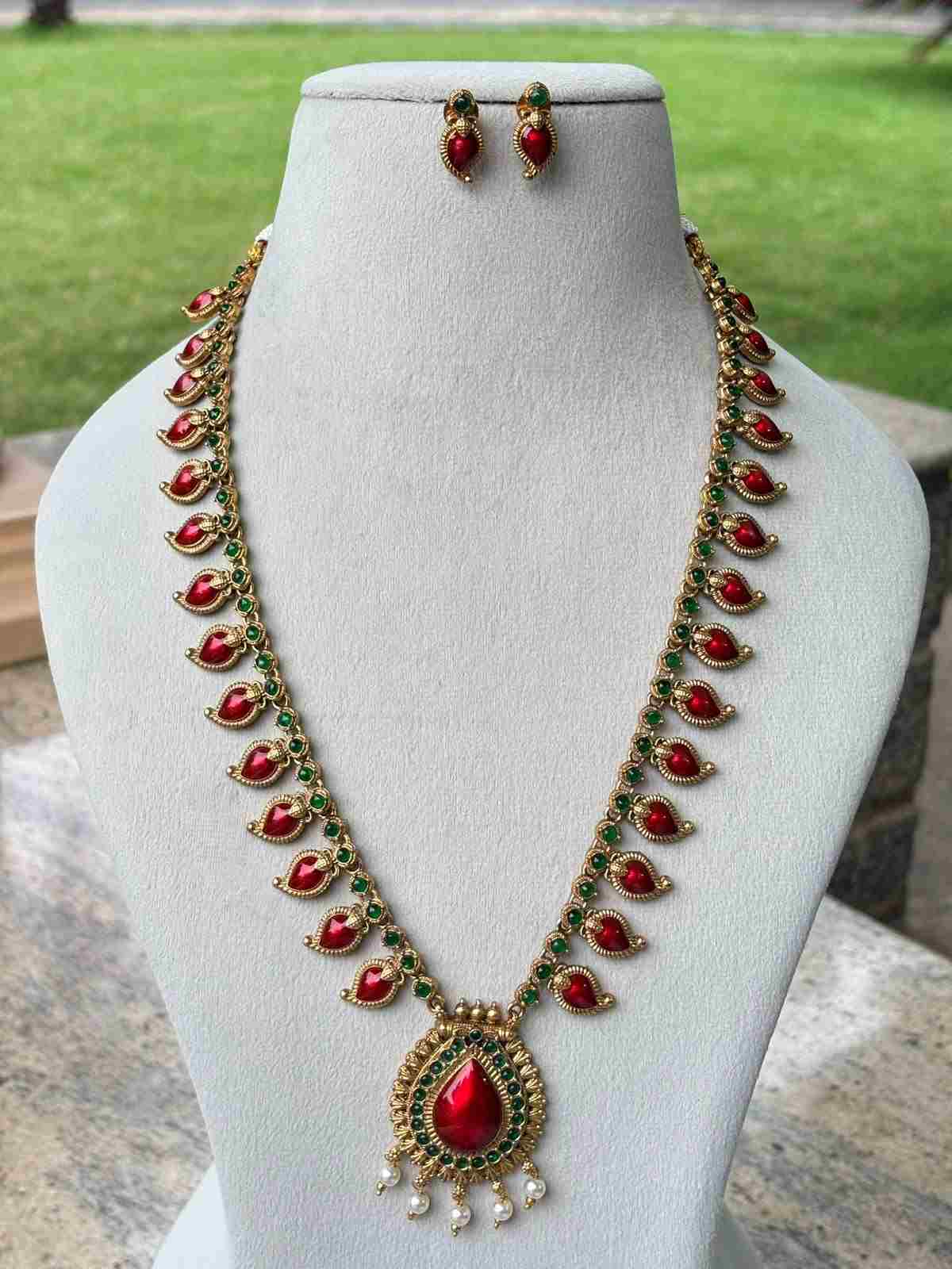 H0065 Premium Look Red Enamel Palaka Manga Haram