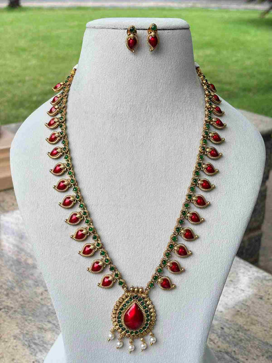 H0065 Premium Look Red Enamel Palaka Manga Haram