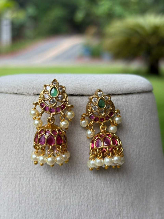 Small size Kemp Stone Jhumka J0011-CO29