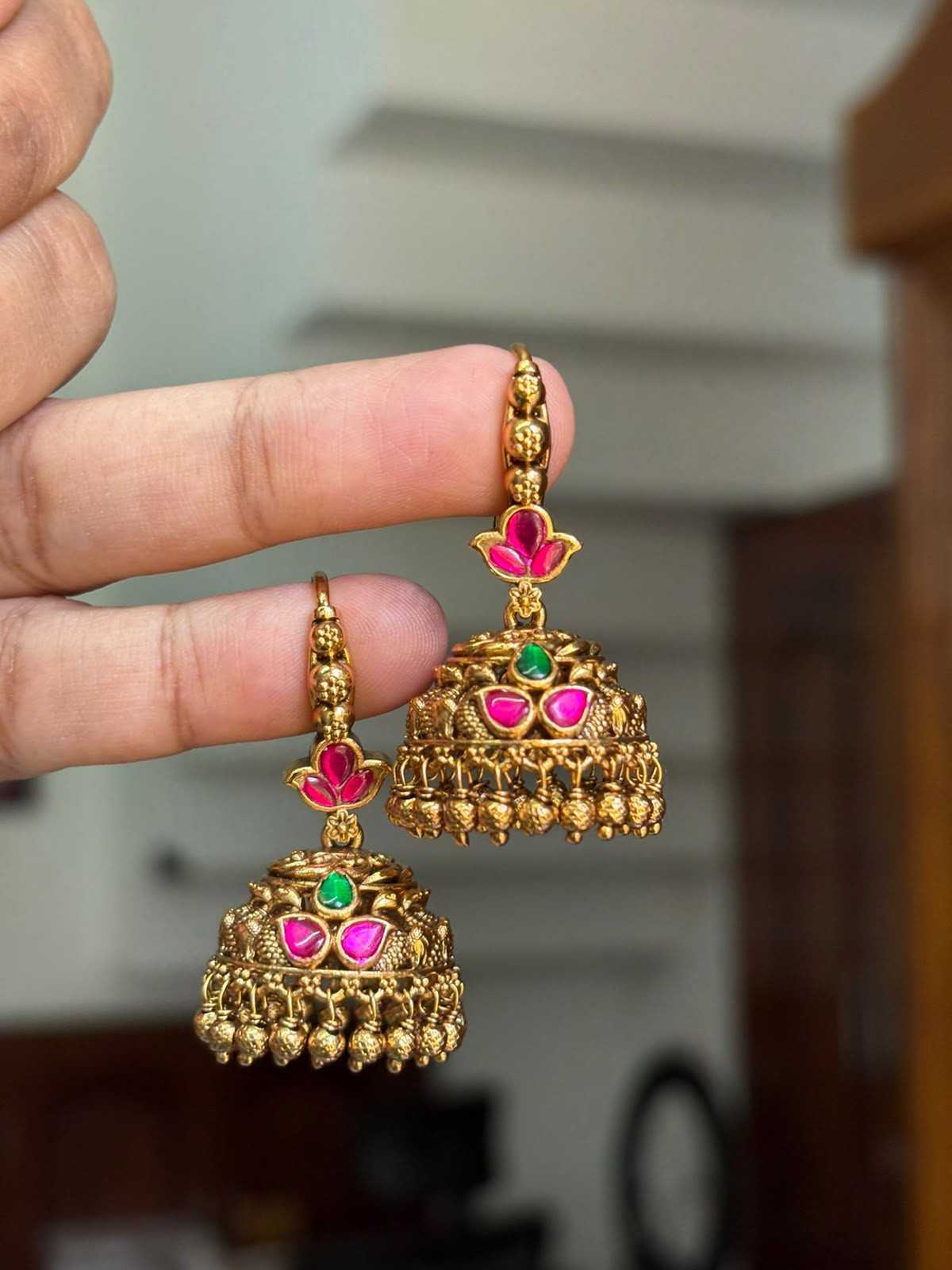 J007 Hoop Jhumka Jadau Kundan