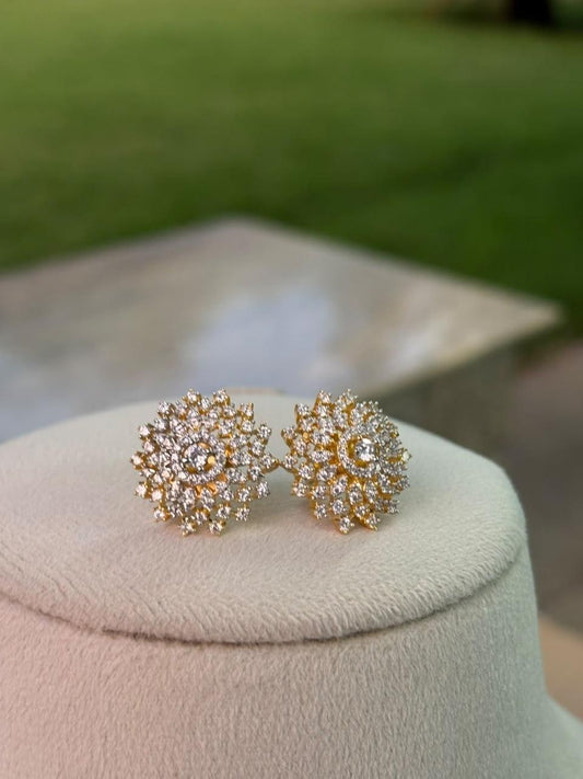 J0081 Floral Diamond Stud
