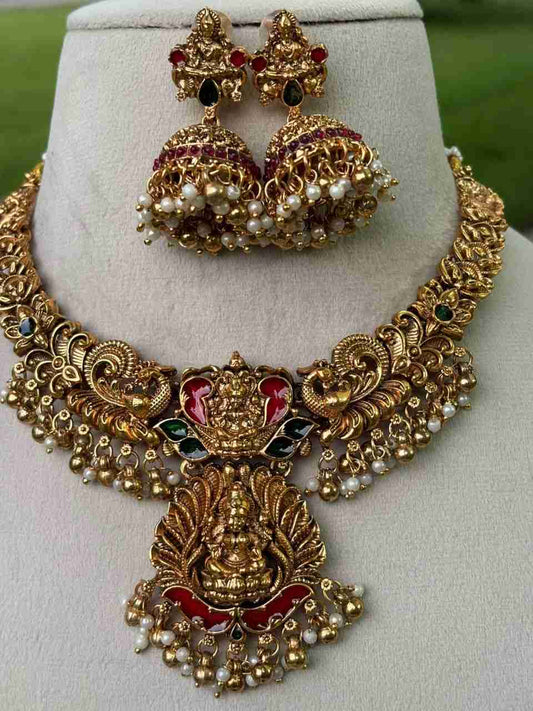 N0197 Matte Finish Lakshmi necklace