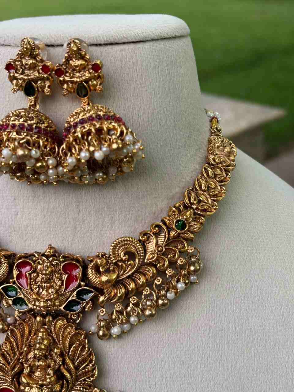 N0197 Matte Finish Lakshmi necklace