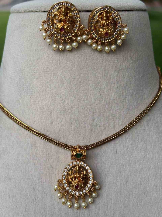 Premium Quality Attigai Type Necklace with Detachable Pendent  N0204