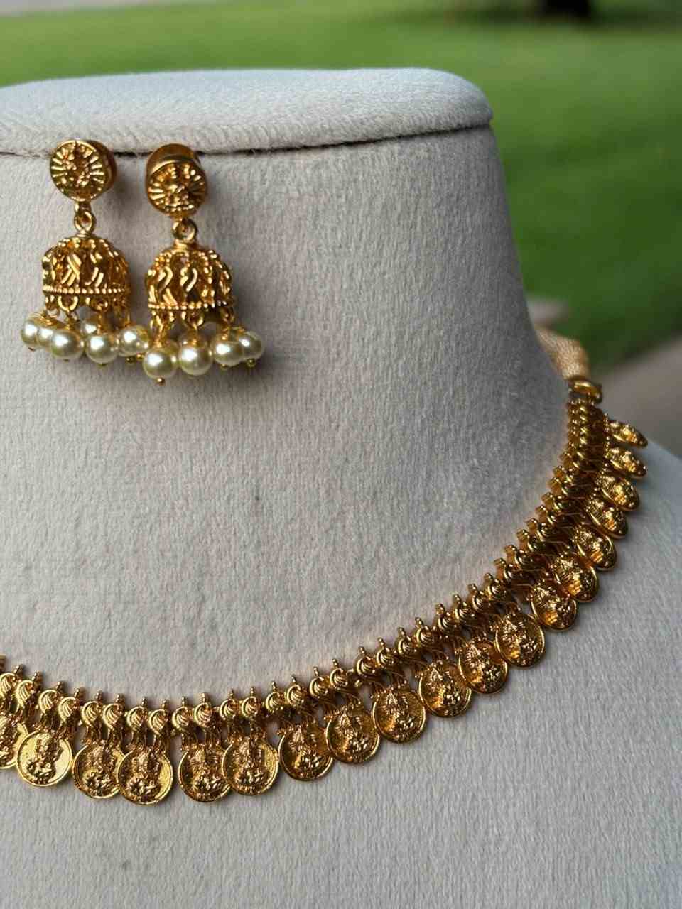 Premium Look Coin Necklace with jhumka  N0208-I30
