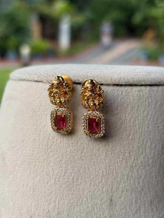N0207 Red Stone Lakshmi Necklace
