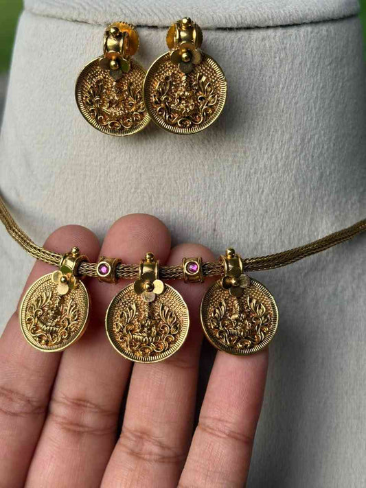 N0029 Antique Lakshmi Coin Necklace
