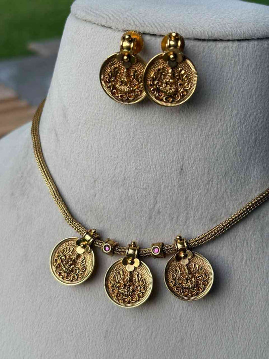 N0029 Antique Lakshmi Coin Necklace