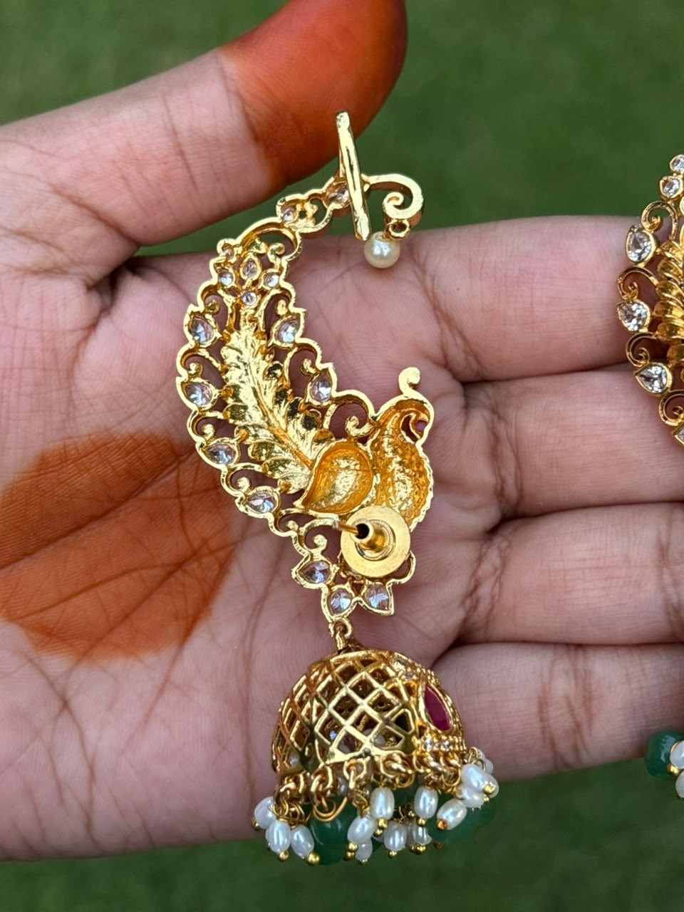 J0048 Peacock Ear cuff Jhumka