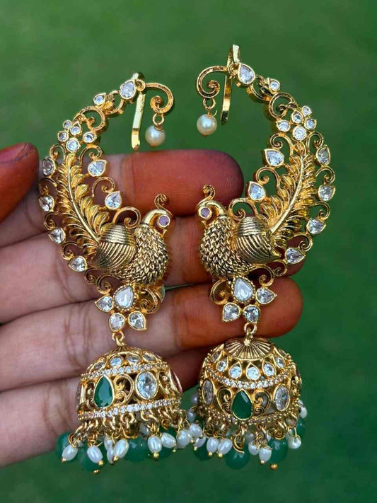 J0048 Peacock Ear cuff Jhumka