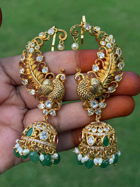 J0048 Peacock Ear cuff Jhumka