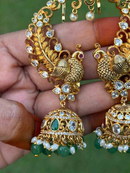 J0048 Peacock Ear cuff Jhumka