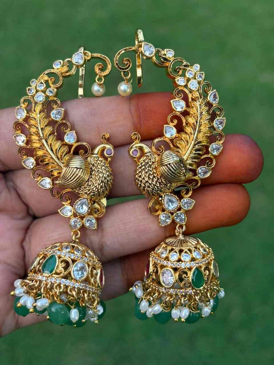 J0048 Peacock Ear cuff Jhumka