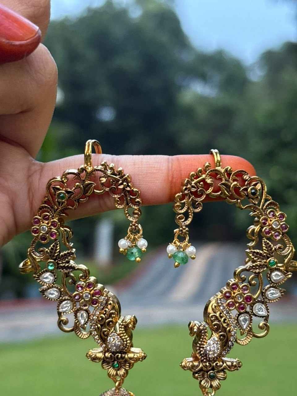 J0049 Earcuff jhumka Floral Pattern