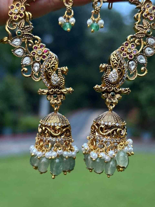 J0049 Earcuff jhumka Floral Pattern