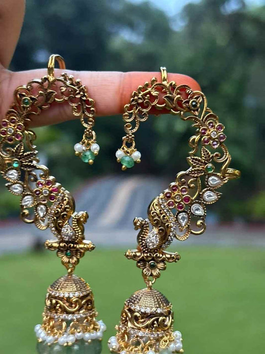 J0049 Earcuff jhumka Floral Pattern
