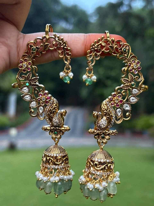 J0049 Earcuff jhumka Floral Pattern