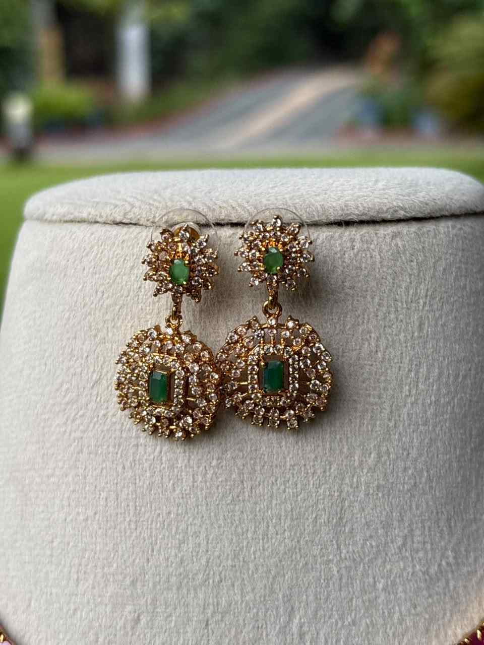N0103  Hasli type Ruby & White Stone necklace