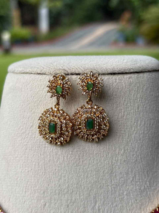 N0103  Hasli type Ruby & White Stone necklace