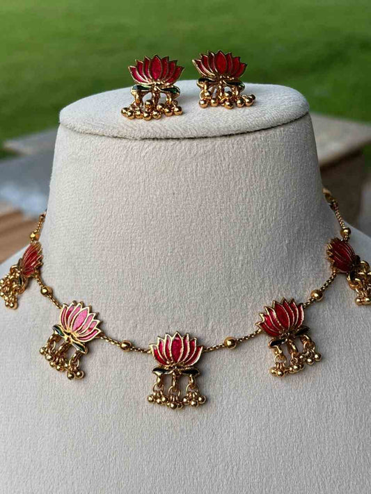 N0033 Manju Warrier Lotus Necklace