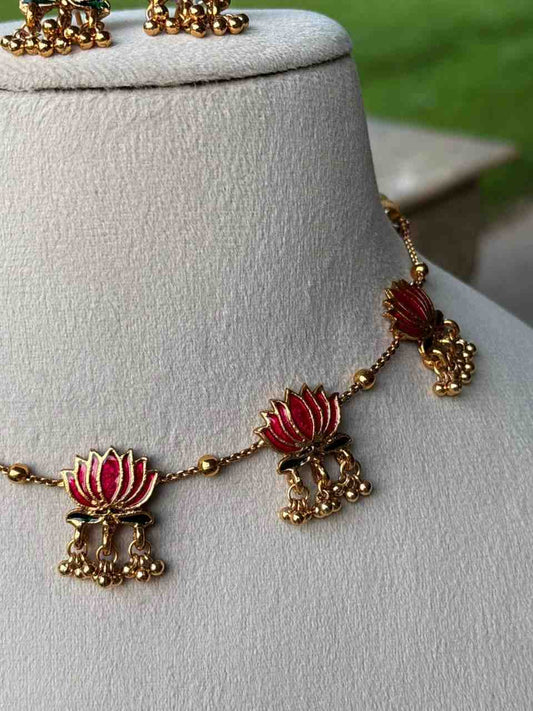 N0033 Manju Warrier Lotus Necklace