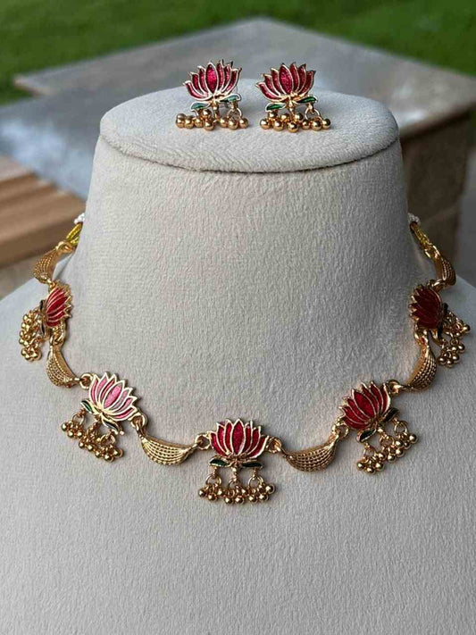 N0140 Manju Warrior Lotus Necklace