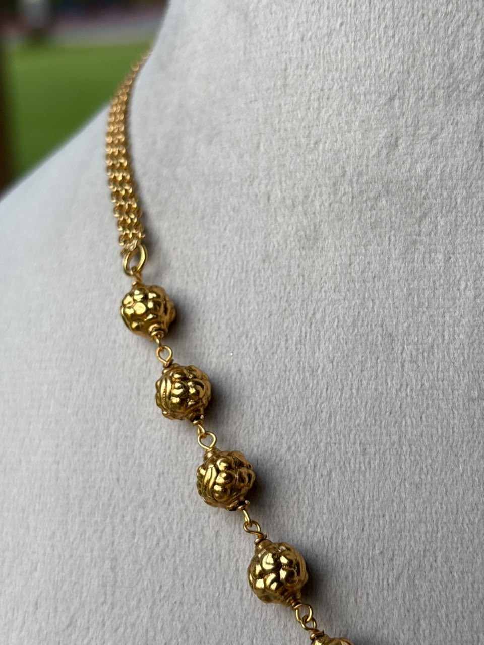 N0045 Gopuram Meenakshi Gold Beads Chain