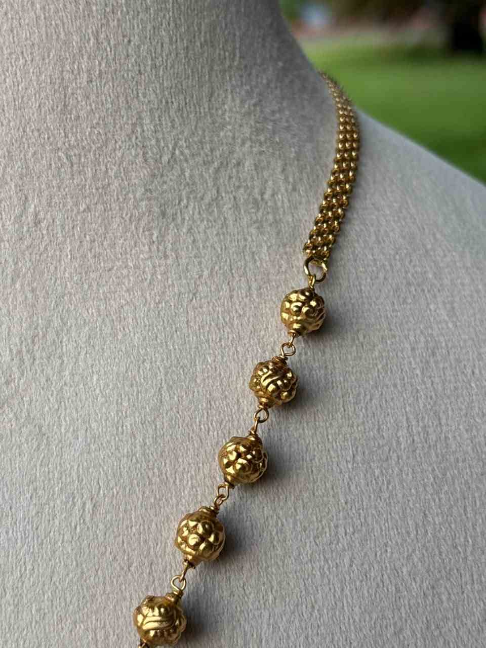 N0045 Gopuram Meenakshi Gold Beads Chain