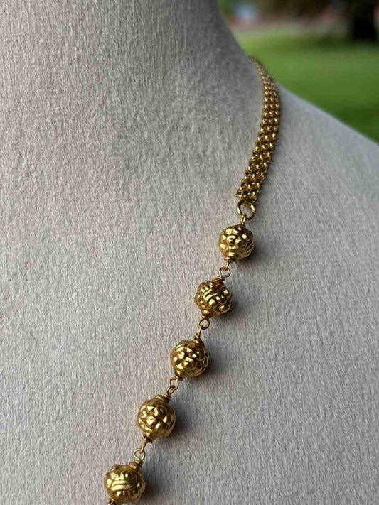 N0045 Gopuram Meenakshi Gold Beads Chain