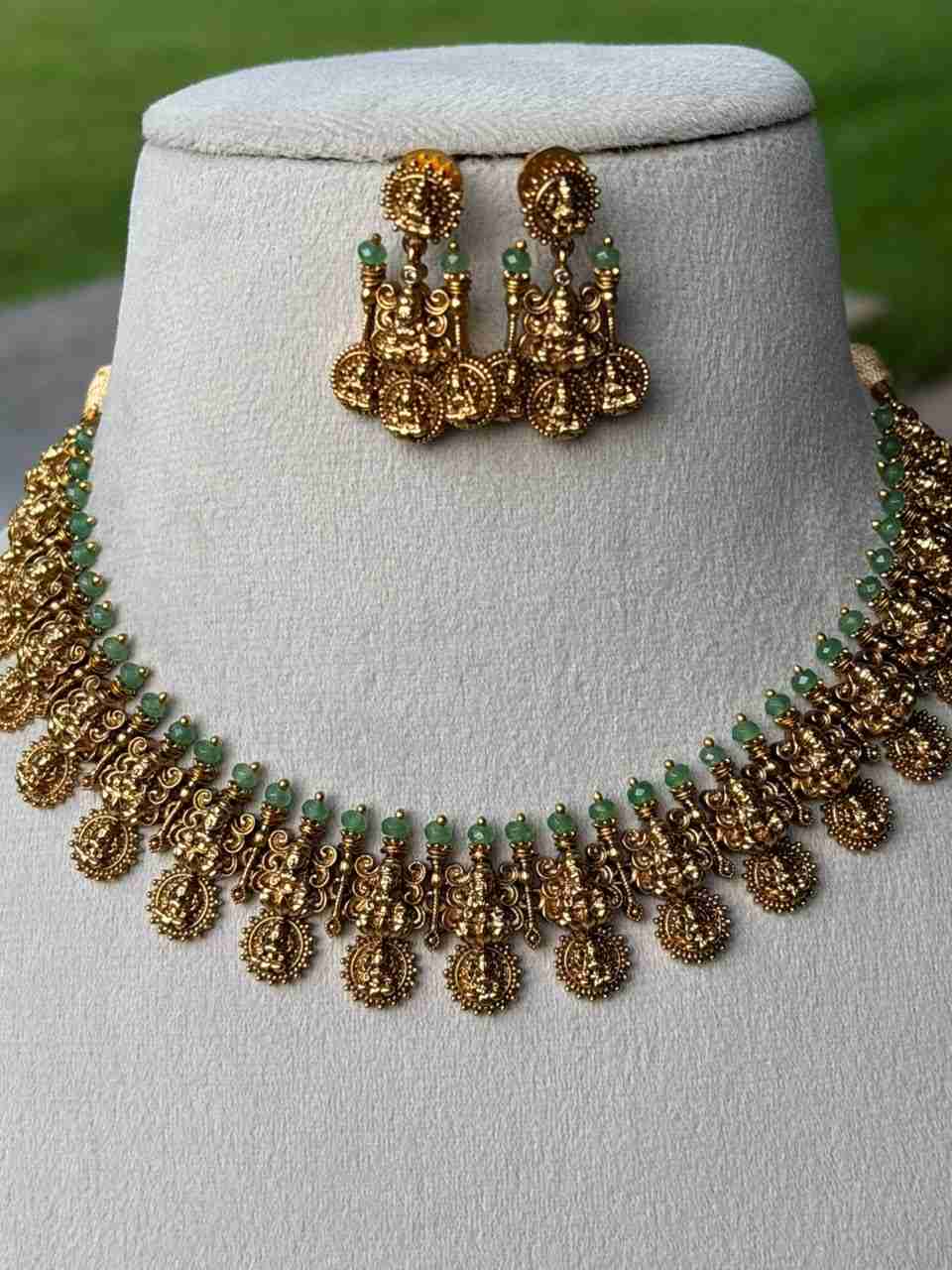 N0131 Nagas Antique Polish Lakshmi Necklace