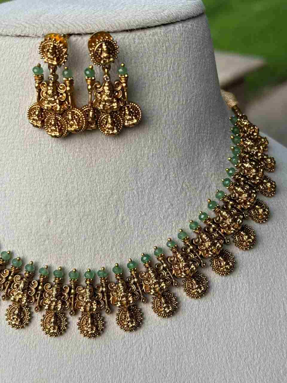 N0131 Nagas Antique Polish Lakshmi Necklace