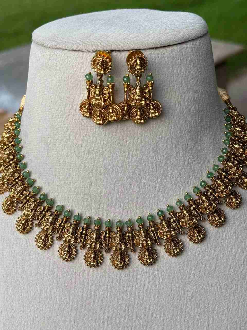 N0131 Nagas Antique Polish Lakshmi Necklace