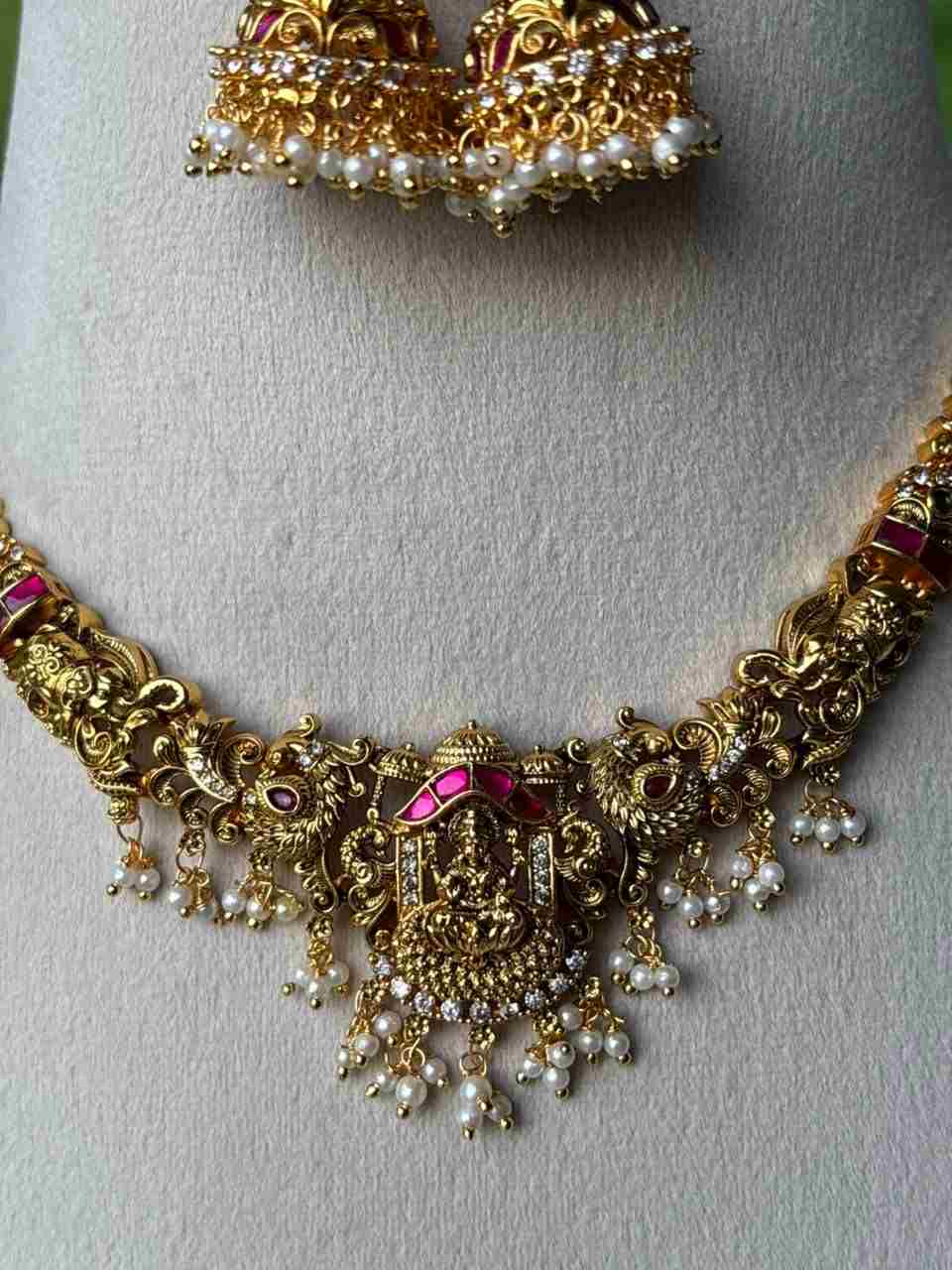 N0040 Jadau Kundan Lakshmi Necklace