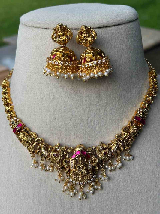 N0040 Jadau Kundan Lakshmi Necklace