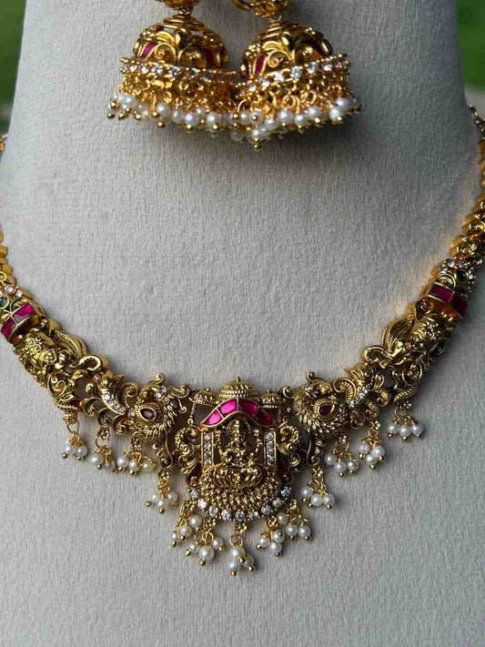 N0040 Jadau Kundan Lakshmi Necklace