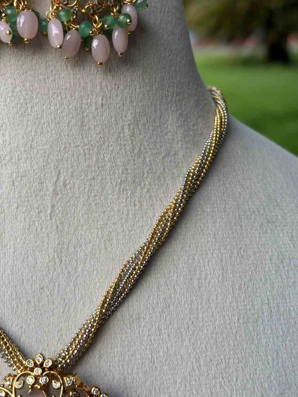 N0133  Pastel pink Sea blue Pendent