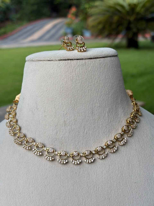 N0063 White Stone Minimal Necklace