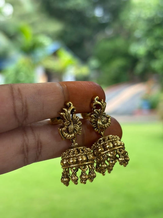 J0023 Small Size Antique Peacock Jhumka