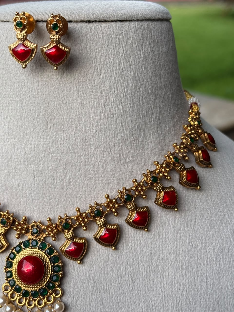 N0245 Red Palaka Necklace